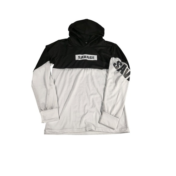 Brooklyn Laundry Savage Hoodie Long Sleeve Color Block Top M 10/12 - Picture 6 of 6